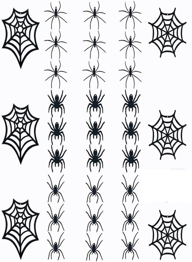 Incrizma 33 PCS Holloween Hanging Spider DecorationsSpider Ornament Black Felt Spider Web HalloweenDecorations for House Decorations(Spider with Web) - Image 3